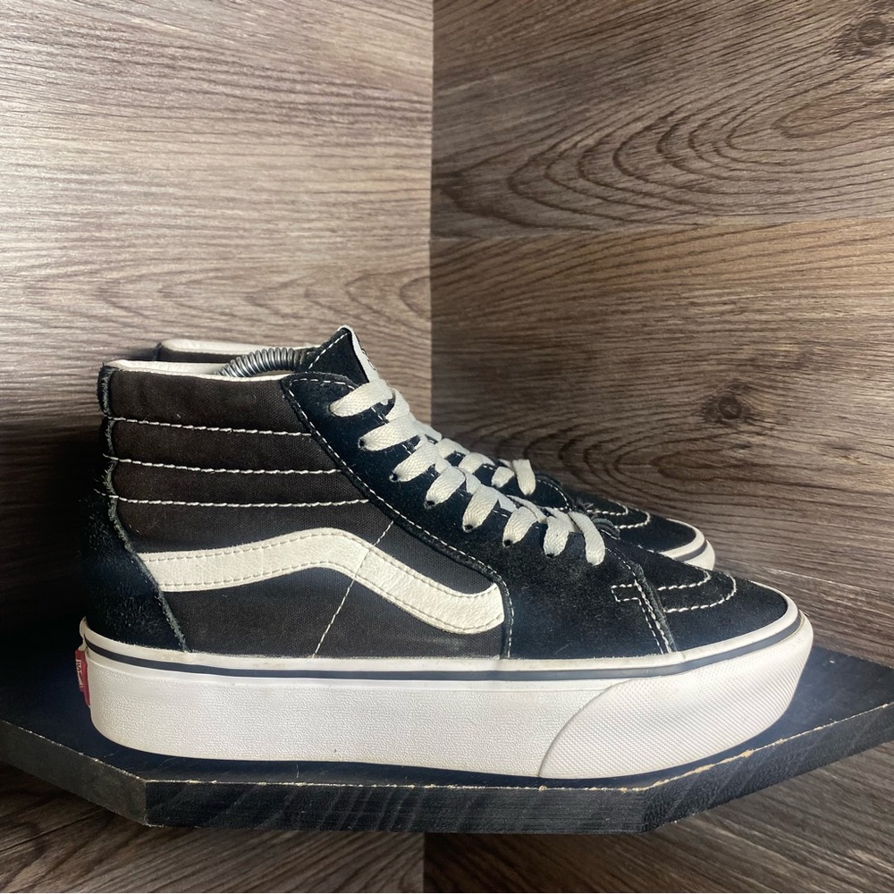 Vans Black and White High-Top Sneakers